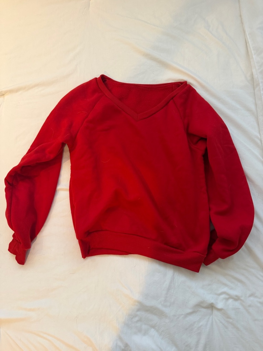 Classic V-Neck Women's Sweater in Red